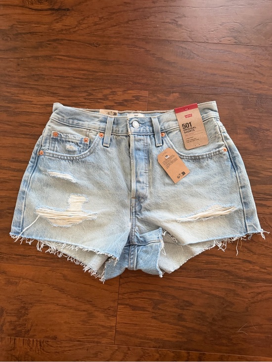 Levi's Pants - New / Tags Levi's 501 Light Blue Distressed Denim Shorts